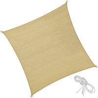 tectake Shade Sail - Rectangular With Uv Protection 50+, Water-Repellent in Beige | Size: Large