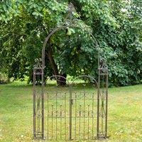 Ascalon Design Ltd Woodland Gates with Arch - L147 x W22 x H254 cm - Rusty in Brown
