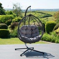 Artemis Home Lynton Garden Hanging Egg Chair in Dark Grey
