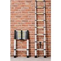 Neo Extendable 4.6m Steel Foldable Telescopic Ladder in Black | Size: 3.8m
