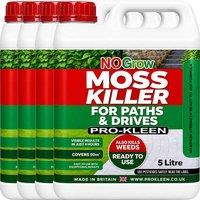 ProKleen NoGrow Moss Killer for Paths & Drives 5L x4 in White | Size: 4 Pack
