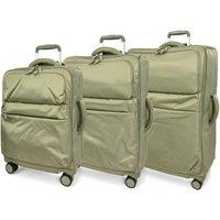 House of Leather Lightweight Soft Shell USB Travel Suitcase HOL-K71 in Green | Size: 1 Pack