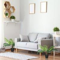 OUTSUNNY 2 Pack 60cm /2FT Artificial Palm Tree Fake Plant in Pot in Green