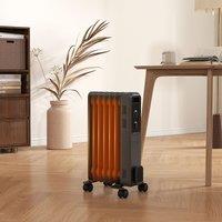 HOMCOM Oil Filled Radiator Portable Heater W/ 7 Fin, 3 Heat Settings Grey | Size: Single