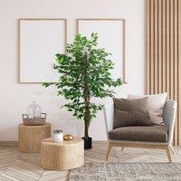 HOMCOM 150cm Artificial Tree Ficus for Indoor Home Decor, Fake Tree in Green