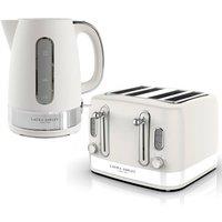 VQ Laura Ashley Kettle, 4 Slice Toaster in White