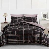 Lazzaro Home Premium Brushed Microfiber Bricks Reversible Duvet Cover Set in Light Brown | Size: Single