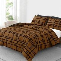 Lazzaro Home Premium Brushed Microfiber Bricks Reversible Duvet Cover Set in Brown | Size: Single