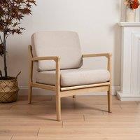 Scottish Everlastings Ltd Linen Effect Accent Chair Beige in Natural