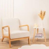 Scottish Everlastings Ltd Cream Boucle Chair (Curved Arms)