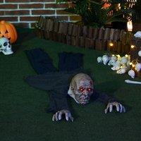 HOMCOM 5.2ft Halloween Outdoor Decoration Crawling Zombie, Sound Activated