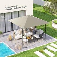 OUTSUNNY 3x3 m Gazebo Canopy Replacement Cover with Drain Holes, Light Grey | Size: 2964mm x 2964mm