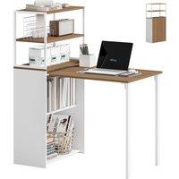 HOMCOM Foldable Computer Desk, Home Office Desk for Small Spaces, Natural