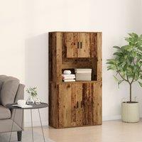 Berkfield Home Highboard Old Wood 80x33x150 cm Engineered Wood in Brown | Size: 80 x 33 x 150 cm