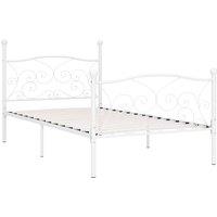 Berkfield Home Bed Frame with Slatted Base White Metal 90x200 cm