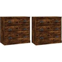 Berkfield Home Sideboards 2 pcs Smoked Oak Engineered Wood in Brown