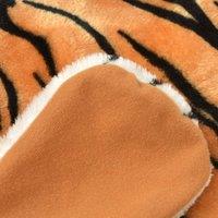 Berkfield Home Tiger Carpet Plush 144 cm Brown in Orange | Size: 100 cm diameter