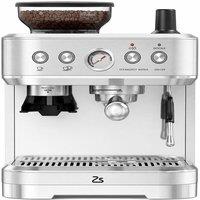 London Boutique Bean to Cup Coffee Machine Italian Coffee Maker w/Grinder&Milk Frother in Silver