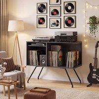 London Boutique Vinyl Record Cabinet for 150 Album Record Player Stand Turntable Stand in Black