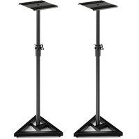Costway Adjustable Studio Monitor Stands Pair Studio Speaker Stands W/ Triangular Base in Black