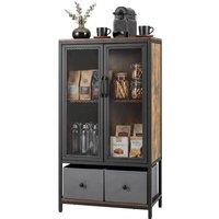 Gymax Coffee Bar Cabinet Buffet Sideboard Cabinet w/Spacious Countertop in Brown