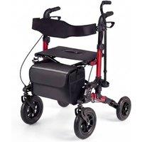 Gymax Rollator Walker for Seniors Folding Rolling Walker w/ Seat in Red