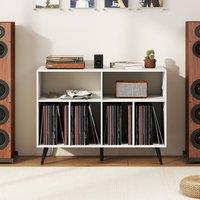 Costway Record Player Stand 3-Tier Turntable Stand w/Vinyl Storage Shelves in White