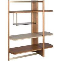 Angel Cerda Smoked-Glass Shelving Unit with Gold Details & Lacquered Finish in Walnut | Size: R
