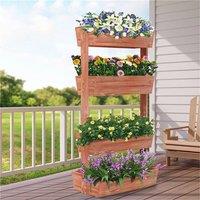 NESTLUNE Raised Garden Bed Set Flower Vegetables Seeds Planter in Brown | Size: 1.25kg