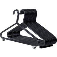 NESTLUNE 100 Hangers Strong Black Plastic Hangers Adult Coat Hanger | Size: 100 cm x 15 cm