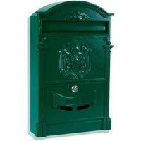 NESTLUNE Green VINTAGE OUTDOOR LOCKABLE LETTER POST BOX MAILBOX