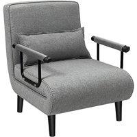 KORVIXA 190cm 1 Seater Fabric Sofa Bed Single Sleeper Couch in Grey | Size: 100 cm x 100 cm