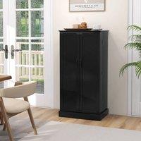 KORVIXA Freestanding Buffet Cupboards Sideboard Kitchen Storage Cabinet in Black | Size: 100 cm x 100 cm