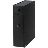 KORVIXA Free Standing Slim Floor Cabinet Narrow Wooden Storage in Black | Size: 100 cm x 15 cm