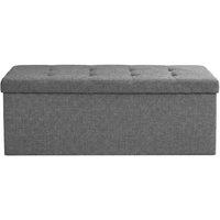 KORVIXA Dark Grey Storage Ottoman Bench, 38 x 110 x 38 cm | Size: 100 cm x 100 cm