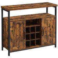 KORVIXA Storage Cabinet Sideboard & Buffet Table in Brown | Size: 100 cm x 100 cm