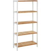 KORVIXA Bamboo Storage Shelf, 5-Tier Shelving Unit | Size: 100 cm x 100 cm