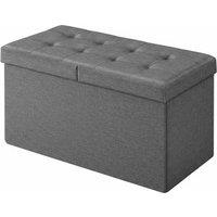 KORVIXA Storage Ottoman, Foldable Storage Bench in Grey | Size: 100 cm x 100 cm