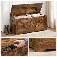 KORVIXA Storage Chest Storage Bench Toy Chest Box in Brown | Size: 100 cm