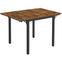 KORVIXA Brown Folding Dining Table, Drop Leaf Extendable | Size: 100 cm x 100 cm