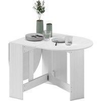 KORVIXA White Folding Dining Table, Drop Leaf Table | Size: 100 cm x 100 cm