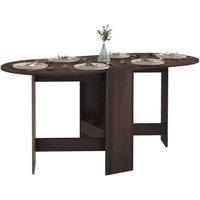 KORVIXA Brown Folding Dining Table, Drop Leaf Table | Size: 100 cm x 100 cm