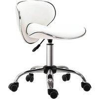 KORVIXA White Ergonomic Executive Office Chair Computer Armless PU Wheels | Size: 100 cm x 100 cm