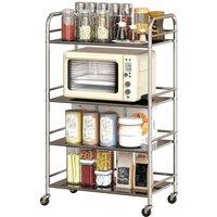 KORVIXA 60W x 35D x 100H cm Stainless Steel Storage Trolley on Wheels in Silver | Size: 100 cm x 100 cm
