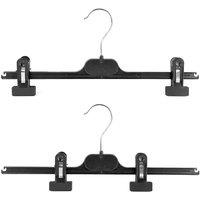 EONLION 20 PCS Plastic 36cm Adjustable Clip Hangers Cloth Coat in Black | Size: 100 cm