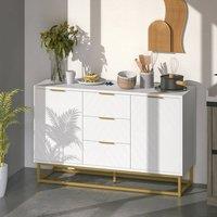 EONLION White Modern Sideboard Storage Cabinet with 3 Drawers | Size: 100 cm