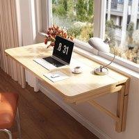 PAWNORA 60x40cm Folding Wall Mounted Shelf Rack Dining Table in Natural | Size: 0.6m2