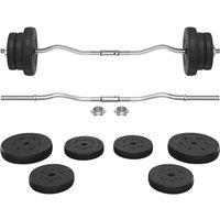 NESTLUNE Barbell Weight Set 25KG Adjustable Dumbbell in Black | Size: 0-1 m