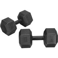 NESTLUNE 2*10kg Dumbbells Hex Dumbbell Weight Set Hand Weights in Black | Size: 0-1 m