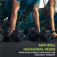 NESTLUNE 2*5kg Dumbbells Hex Dumbbell Weight Set Hand Weights in Black | Size: 0-1 m